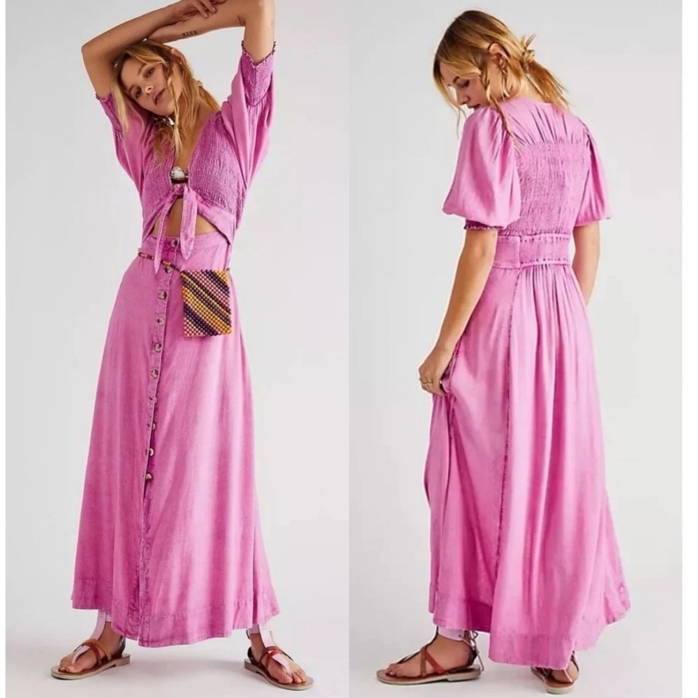Free People Pink Maxi Dress